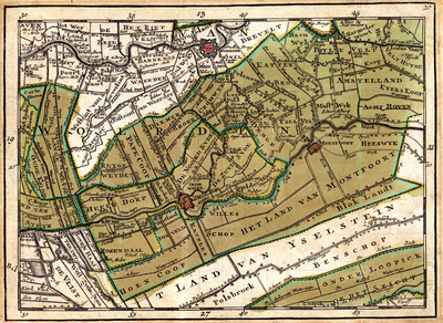 203067 Kaart van het maarschalksambt Land van Montfoort, met indeling van gerechten.